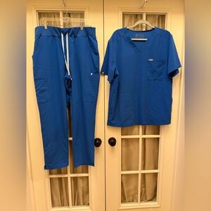 Figs Blue XL Scrubs Set EUC